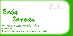 reka korpas business card